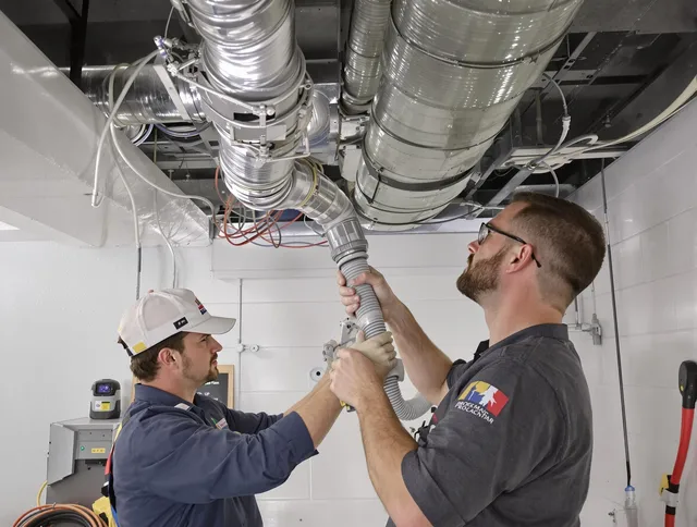 Sudbury Air Duct Cleaning technician performing thorough AC duct cleaning in Sudbury