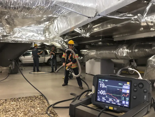 Professional negative pressure duct cleaning by Sudbury Air Duct Cleaning in Sudbury